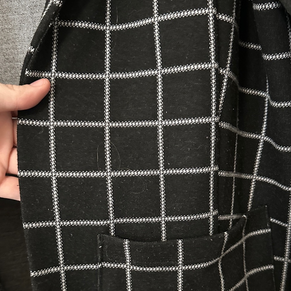 Black Windowpane Open-Front Jacket - image 5